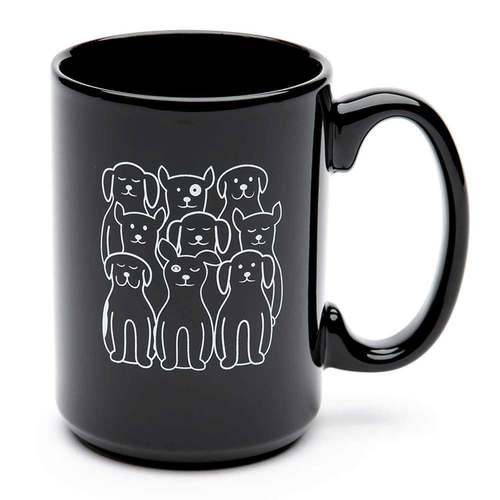 Black on sale dog mug